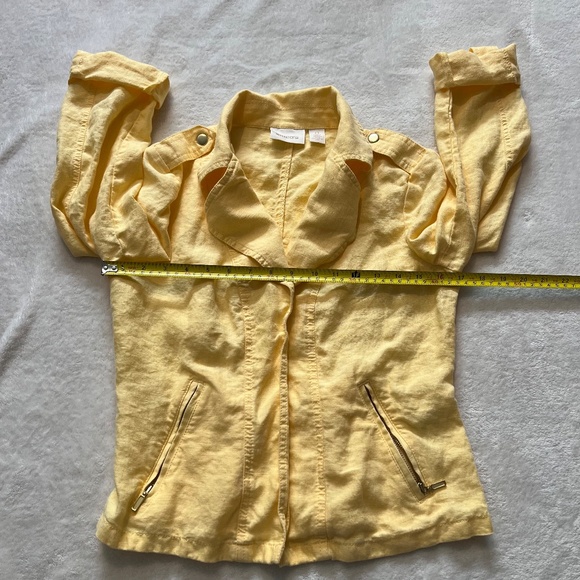 Chico's Yellow Linen Open Front Blazer - Picture 9 of 9